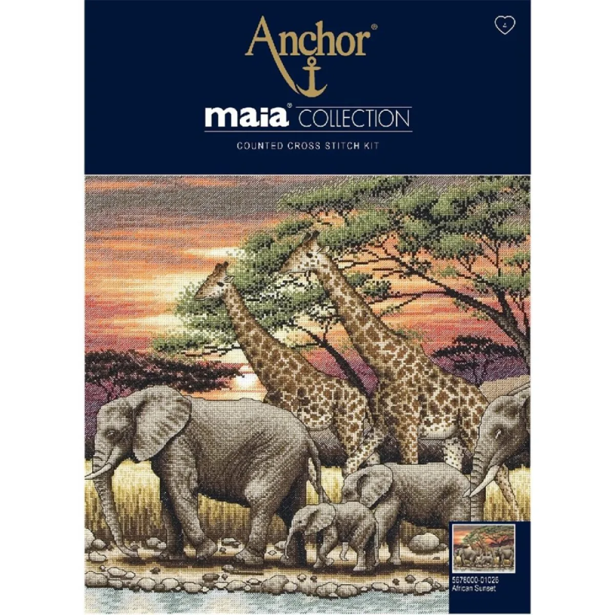 Африкански залез - Anchor комплект за кръстат бод 5678000-01026