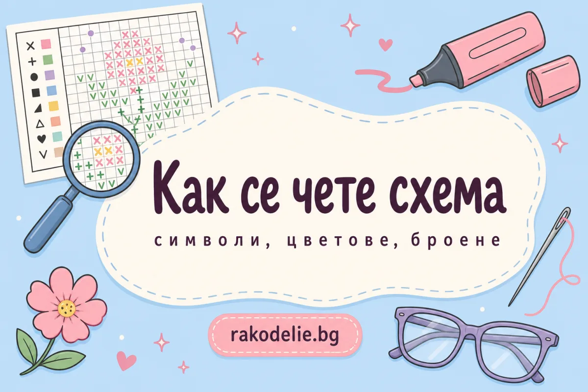 Как да разчитаме схема за гоблен: символи, цветове и броене