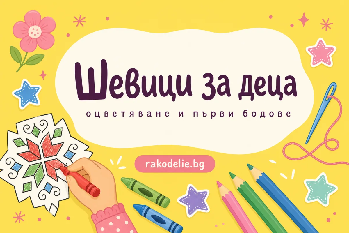 Шевици за оцветяване и първи бодове: ръкоделие за деца