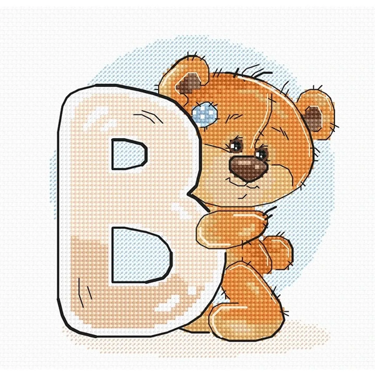 Буква "B" - гоблен със схема B1203
