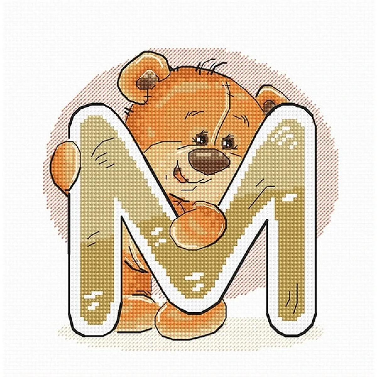 Буква "M" - гоблен със схема B1214