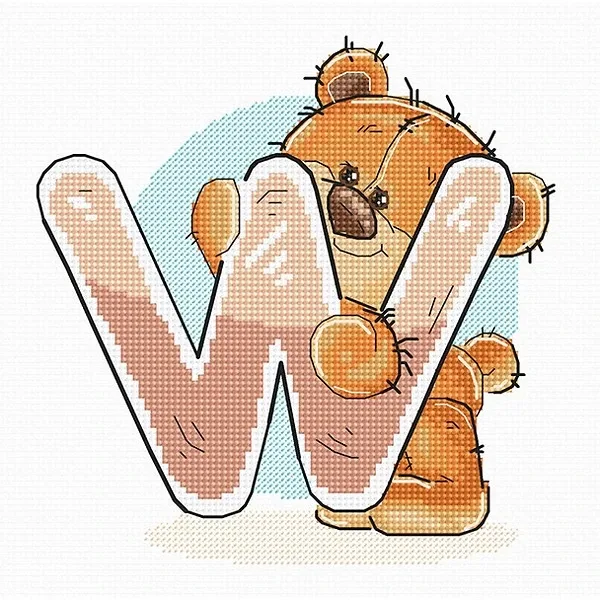 Буква "W" - гоблен със схема B1224