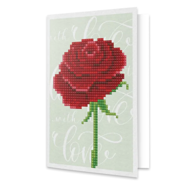 Роза - диамантена картичка DDG.017