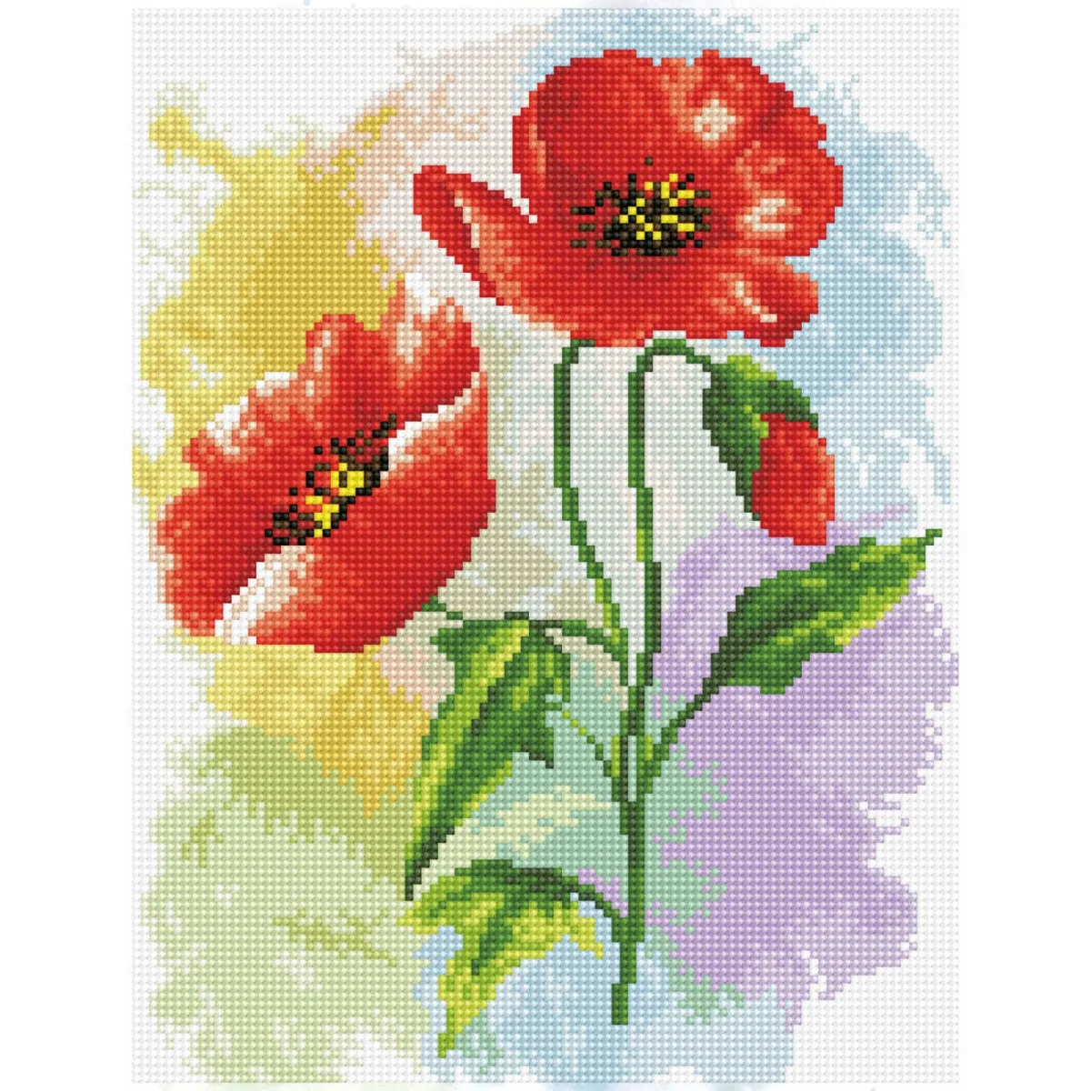 Плакакт с макове - диамантен гоблен DQ8.025