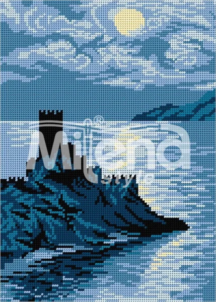Замък в морето - гоблен със схема (5687)