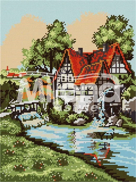 Трите воденици - гоблен със схема (5836)