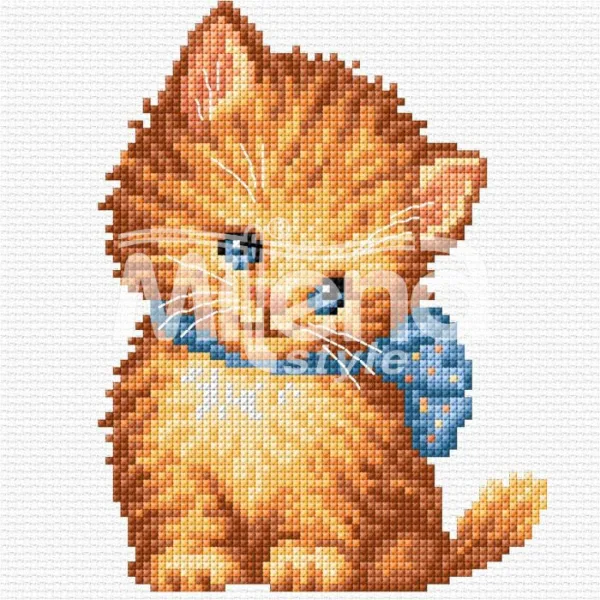 Срамежливо коте - гоблен със схема (6612)
