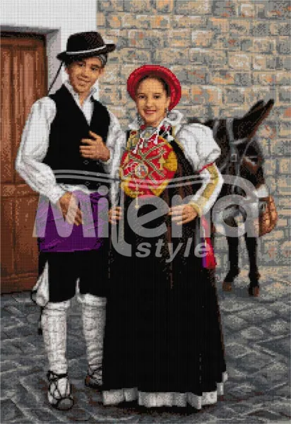Испанска носия - гоблен със схема (5582)