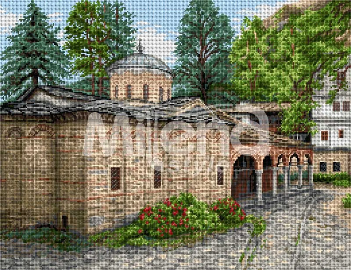 Троянски манастир - гоблен със схема