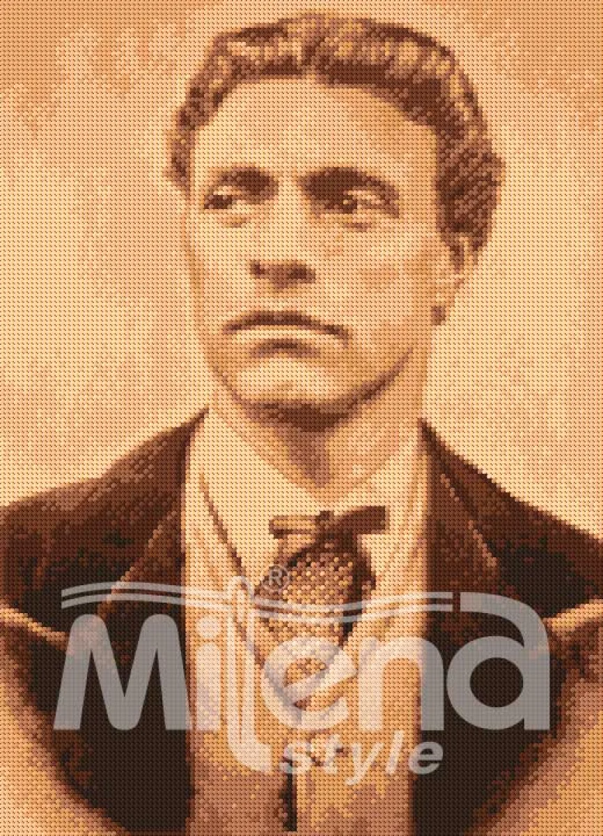 Портрет на Васил Левски - гоблен със схема