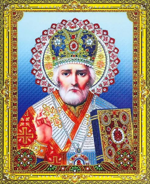 Свети Николай Чудотворец - диамантен гоблен
