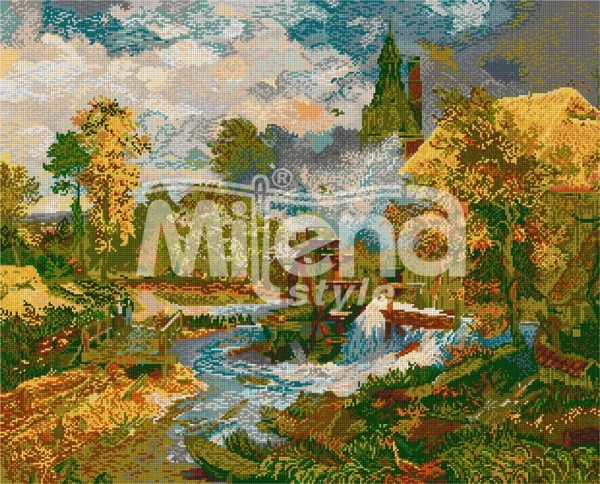 Вестфалската воденица - гоблен със схема
