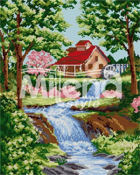 Горска мелница - гоблен със схема