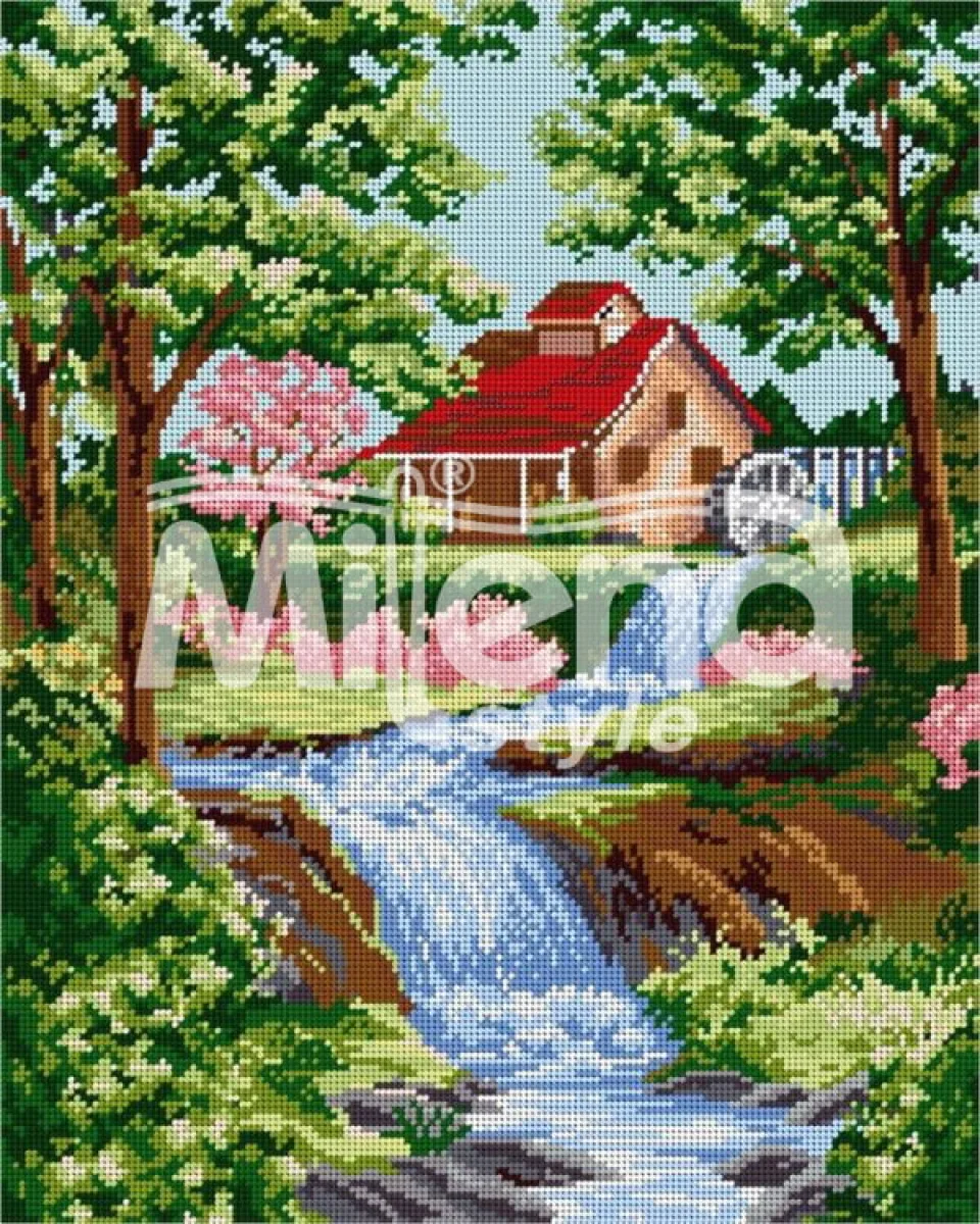 Горска мелница - гоблен със схема