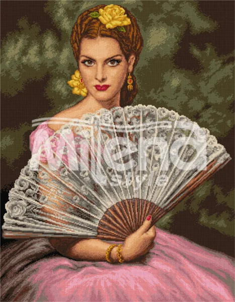 Дамата с ветрилото - гоблен със схема (6582)
