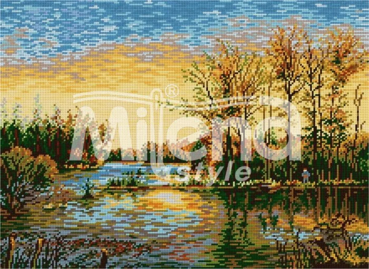 Златно езеро - гоблен със схема (5696)