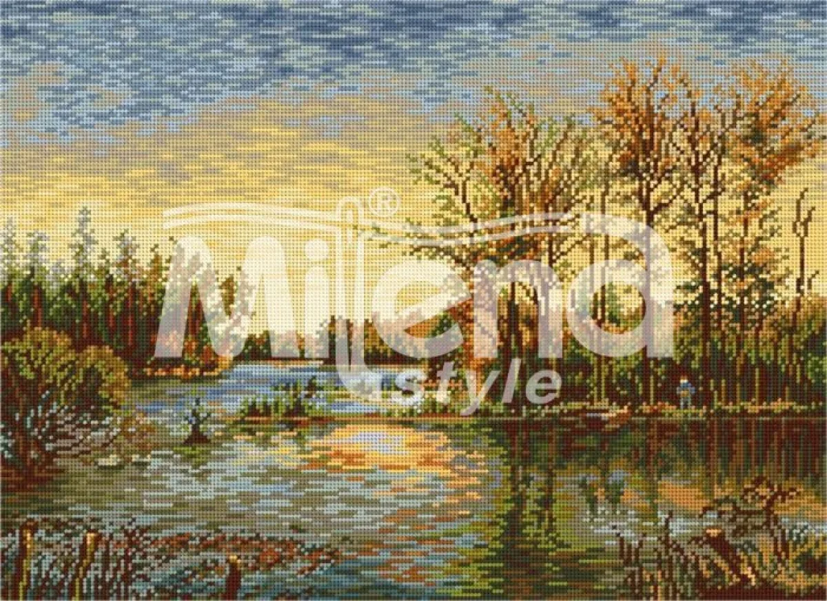 Златно езеро - гоблен със схема (6225)