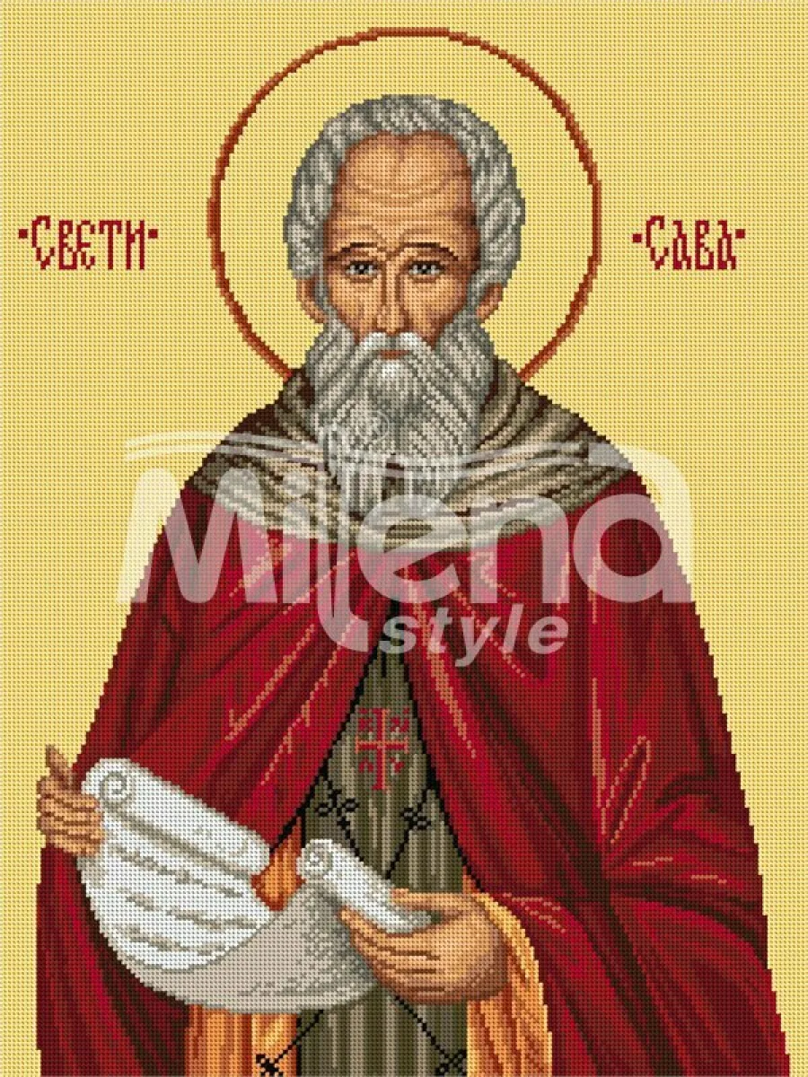 Свети Сава - гоблен със схема