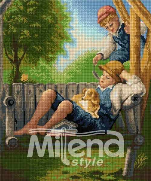 Следобедна дрямка - гоблен със схема