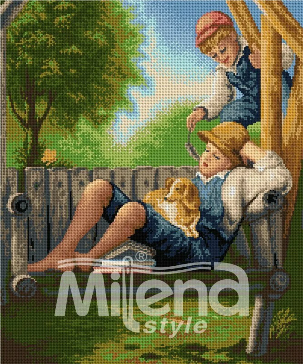 Следобедна дрямка - гоблен със схема