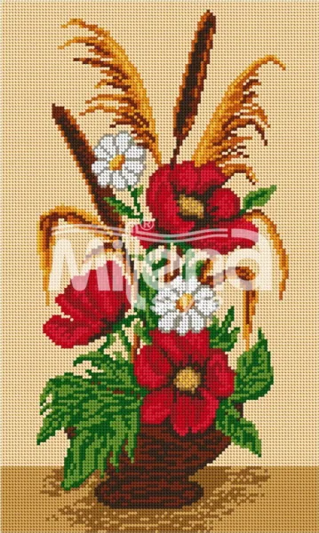 Композиция с макове - гоблен с щампа (244001)