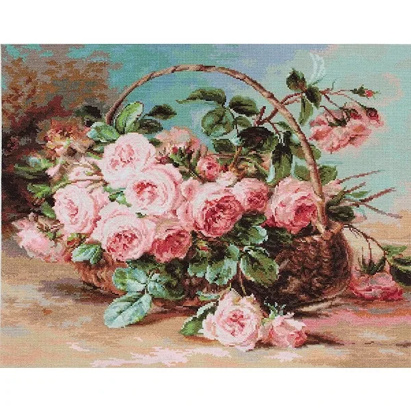 Кошница с рози - гоблен със схема