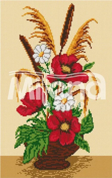 Композиция с макове  – Печатана Aida 14 ct (AB009)