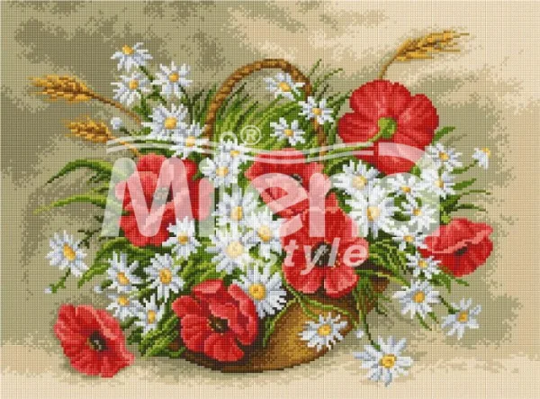 Макове и маргаритки  – Печатана Aida 14 ct (AD019)