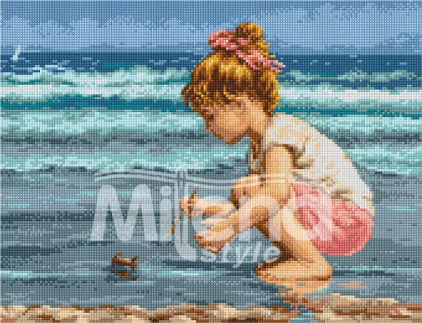 Момиченце на плажа – Печатана Aida 14 ct (AD038)
