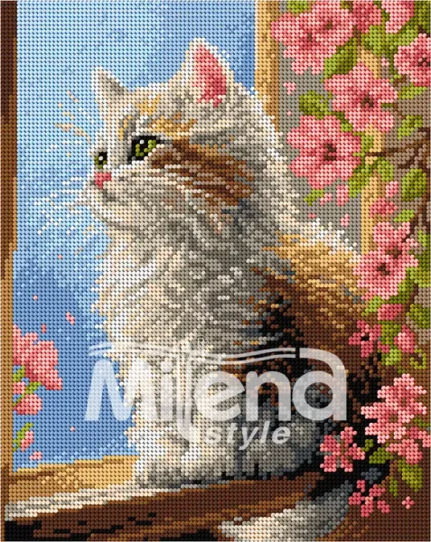 Гоблен с щампа Котенце на прозореца (243063)