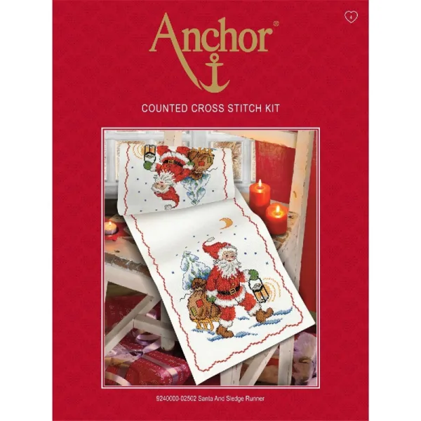 Дядо Коледа и шейна - Anchor комплект за кръстат бод 3690000-30010