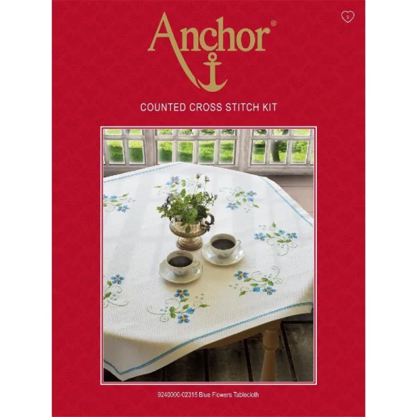 Сини цветя - Anchor комплект за кръстат бод 9240000-03103